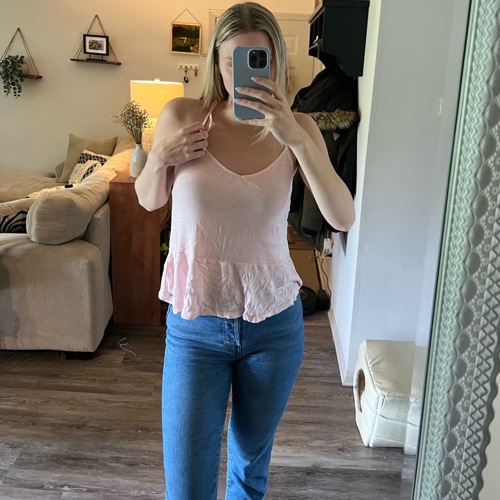 Pink babydoll tank top